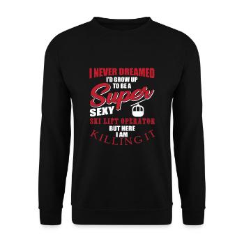 Lift attendant - Unisex Sweatshirt - black - Front - Alina (178cm) & Michal (187cm)