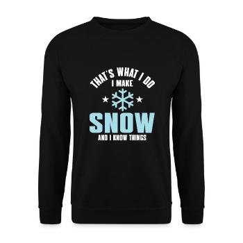 Lustiges Schneemacher-zitat - Unisex Pullover - Schwarz - Vorne - Alina (178cm) & Michal (187cm)