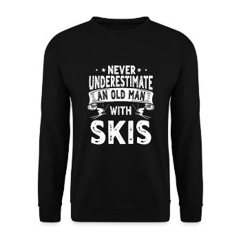 Lustiges Ski Zitat Für Männer Und Opa - Unisex Pullover - Schwarz - Vorne - Alina (178cm) & Michal (187cm)