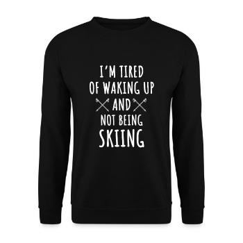 Funny ski saying - Unisex Sweatshirt - black - Front - Alina (178cm) & Michal (187cm)