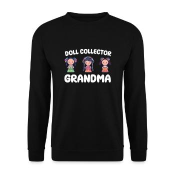 Doll collector grandma - Unisex Sweatshirt - black - Front - Alina (178cm) & Michal (187cm)