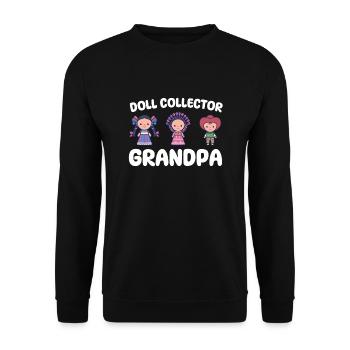 Doll collector grandpa - Unisex Sweatshirt - black - Front - Alina (178cm) & Michal (187cm)