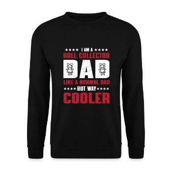 Doll collector dad - Unisex Sweatshirt - black - Front - Alina (178cm) & Michal (187cm)