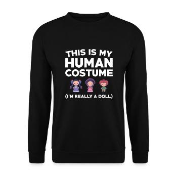 Funny Doll Collector Saying - Unisex Sweatshirt - black - Front - Alina (178cm) & Michal (187cm)