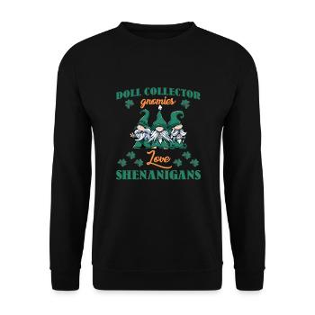 Doll Collector St. Patrick's Day Shirt - Unisex Sweatshirt - black - Front - Alina (178cm) & Michal (187cm)