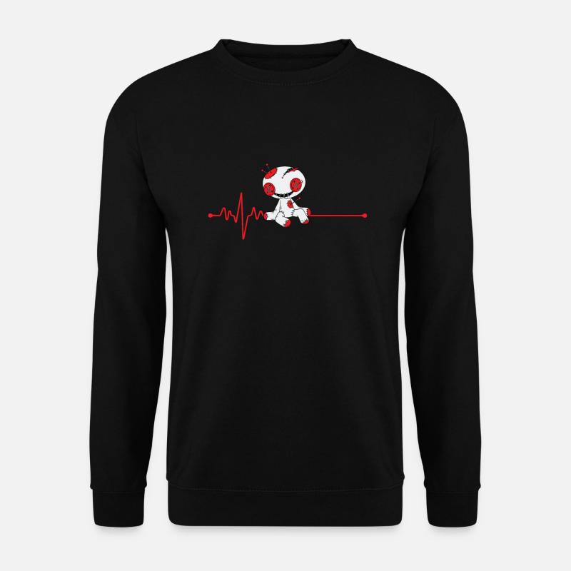 Voodoo Puppe Herzschlag - Unisex Pullover - Schwarz