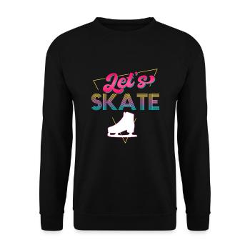 Retro 80s Ice Skating Design Figure Skaters - Unisex Sweatshirt - black - Front - Alina (178cm) & Michal (187cm)
