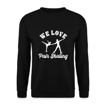 Wir Lieben Paarlauf - Unisex Pullover - Schwarz - Vorne - Alina (178cm) & Michal (187cm)