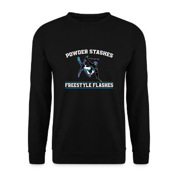 Lustiges Freestyle Ski Geschenk - Unisex Pullover - Schwarz - Vorne - Alina (178cm) & Michal (187cm)