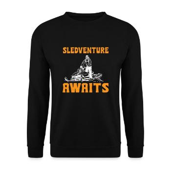 Drôle de design de motoneige - Sweat-shirt Unisexe - noir - Devant - Alina (178cm) & Michal (187cm)