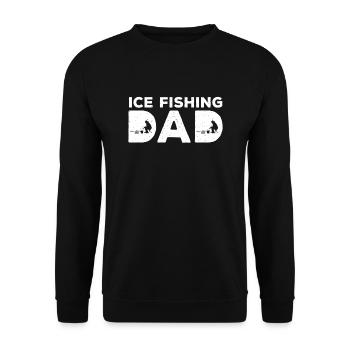 Great Ice Fishing Daddy Father's Day - Unisex Sweatshirt - black - Front - Alina (178cm) & Michal (187cm)