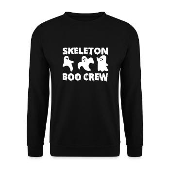Creepy Skeleton Boo Crew Halloween - Unisex Sweatshirt - black - Front - Alina (178cm) & Michal (187cm)