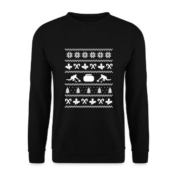 Ugly Christmas Curling Costume - Unisex Sweatshirt - black - Front - Alina (178cm) & Michal (187cm)
