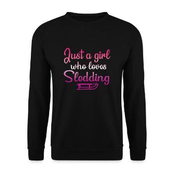 Sledding Girl Design - Unisex Sweatshirt - black - Front - Alina (178cm) & Michal (187cm)