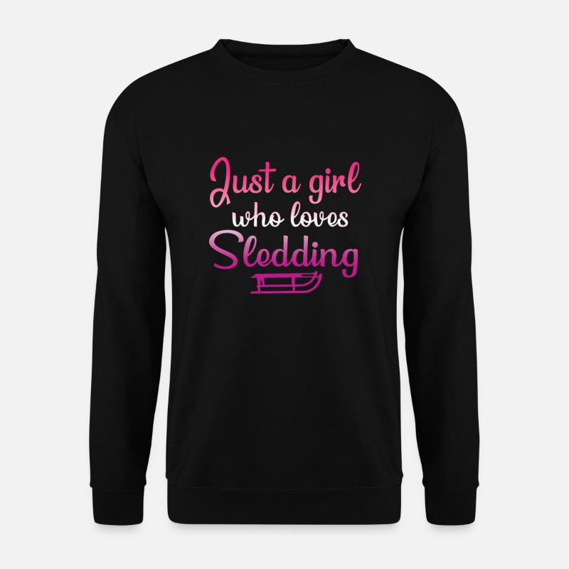 Schlittenfahren Mädchen Design - Unisex Pullover - Schwarz