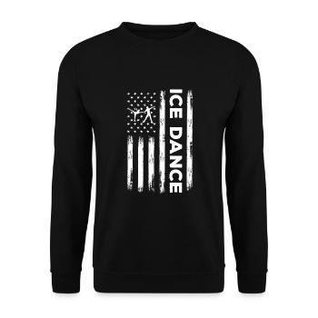 USA Eistanzen Amerika - Unisex Pullover - Schwarz - Vorne - Alina (178cm) & Michal (187cm)