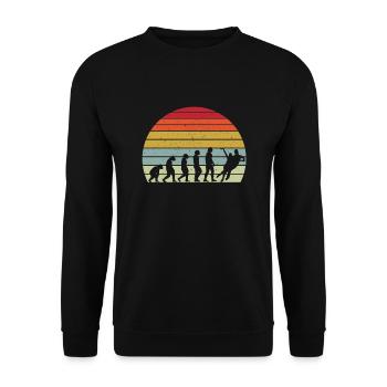 Retro Eistanzen Evolution Design - Unisex Pullover - Schwarz - Vorne - Alina (178cm) & Michal (187cm)