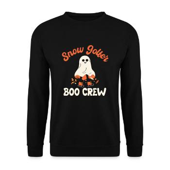 Creepy Snow Golfer Boo Crew Halloween Costume - Unisex Sweatshirt - black - Front - Alina (178cm) & Michal (187cm)