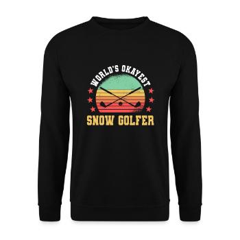 Funny Snow Golf Gift - Unisex Sweatshirt - black - Front - Alina (178cm) & Michal (187cm)