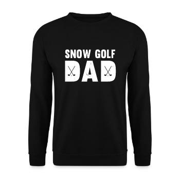 Snow Golfer Dad Outfit Herren - Unisex Pullover - Schwarz - Vorne - Alina (178cm) & Michal (187cm)