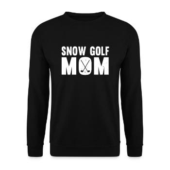Schneegolfer Mama Outfit Damen - Unisex Pullover - Schwarz - Vorne - Alina (178cm) & Michal (187cm)