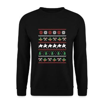 Ugly Christmas Polo Design - Unisex Sweatshirt - black - Front - Alina (178cm) & Michal (187cm)