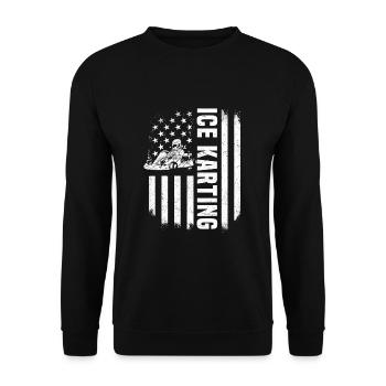 USA Ice Karting Ice Kart Racer America - Sweat-shirt Unisexe - noir - Devant - Alina (178cm) & Michal (187cm)