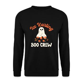 Spooky Ice Karting Boo Crew Costume d’Halloween - Sweat-shirt Unisexe - noir - Devant - Alina (178cm) & Michal (187cm)