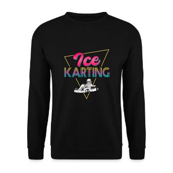Design rétro de kart à glace des années 80 - Sweat-shirt Unisexe - noir - Devant - Alina (178cm) & Michal (187cm)