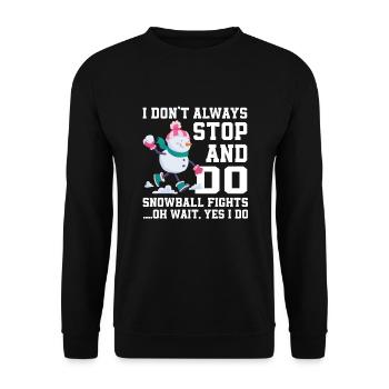 Retro Snowman Silhouette Holiday Decoration - Unisex Sweatshirt - black - Front - Alina (178cm) & Michal (187cm)