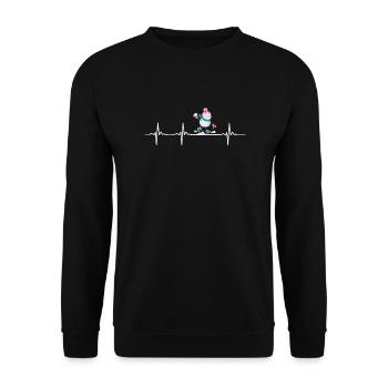 Retro Snowman Silhouette Holiday Decoration - Unisex Sweatshirt - black - Front - Alina (178cm) & Michal (187cm)