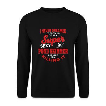 Drôle de cadeau d’écrémage d’étang - Sweat-shirt Unisexe - noir - Devant - Alina (178cm) & Michal (187cm)