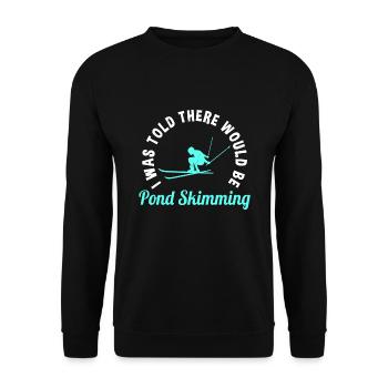 Drôle de cadeau d’écrémage d’étang - Sweat-shirt Unisexe - noir - Devant - Alina (178cm) & Michal (187cm)