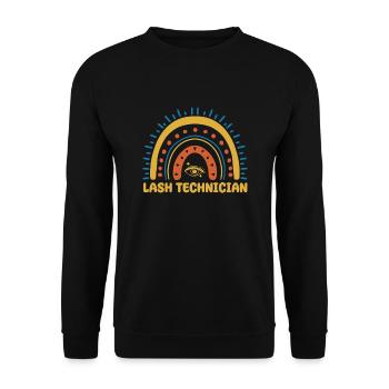 Lash Tech Boho Regenbogen - Unisex Pullover - Schwarz - Vorne - Alina (178cm) & Michal (187cm)