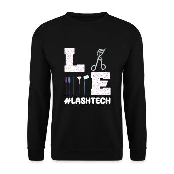 Eyelash Technician Outfit Eyelash Extensions - Unisex Sweatshirt - black - Front - Alina (178cm) & Michal (187cm)