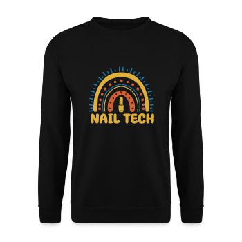 Nail Technician Boho Rainbow - Unisex Sweatshirt - black - Front - Alina (178cm) & Michal (187cm)