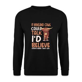 Amoureux écossais des vaches des Highlands - Sweat-shirt Unisexe - noir - Devant - Alina (178cm) & Michal (187cm)