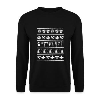 Hairstylist Ugly Christmas Costume - Unisex Sweatshirt - black - Front - Alina (178cm) & Michal (187cm)