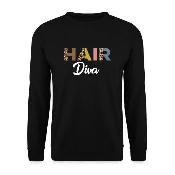 Drôle de coiffeur Outfit Hair Diva - Sweat-shirt Unisexe - noir - Devant - Alina (178cm) & Michal (187cm)