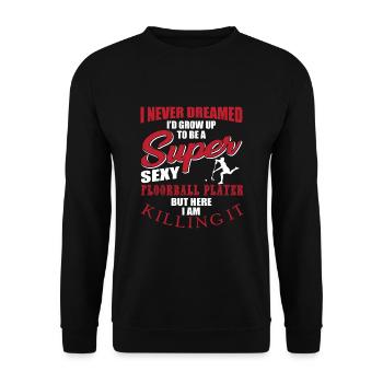 Drôle de cadeau de joueur de floorball - Sweat-shirt Unisexe - noir - Devant - Alina (178cm) & Michal (187cm)