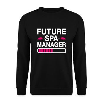 Future Spa Manager Wellness center - Unisex Sweatshirt - black - Front - Alina (178cm) & Michal (187cm)