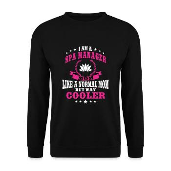 Funny Spa Manager Mom - Unisex Sweatshirt - black - Front - Alina (178cm) & Michal (187cm)