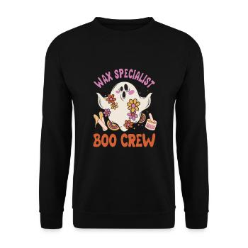 Wax Specialist Boo Crew Spooky Ghost Halloween - Unisex Sweatshirt - black - Front - Alina (178cm) & Michal (187cm)