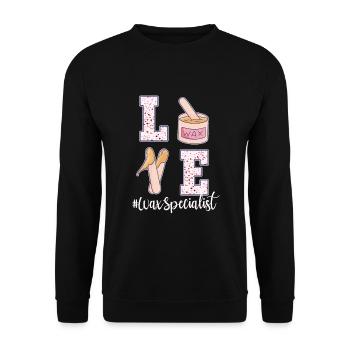Waxing Specialist Valentine's Day - Unisex Sweatshirt - black - Front - Alina (178cm) & Michal (187cm)
