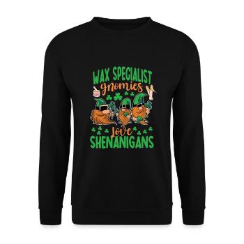 Spécialiste de la cire La Saint-Patrick de Shenanigan - Sweat-shirt Unisexe - noir - Devant - Alina (178cm) & Michal (187cm)