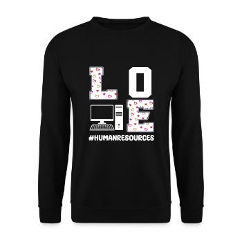Chère Ressources Humaines Saint-Valentin - Sweat-shirt Unisexe - noir - Devant - Alina (178cm) & Michal (187cm)