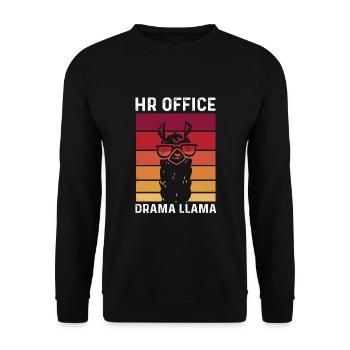 Funny HR Drama Llama Human Resources - Unisex Sweatshirt - black - Front - Alina (178cm) & Michal (187cm)