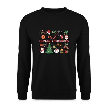 Costume de Noël des Ressources Humaines - Sweat-shirt Unisexe - noir - Devant - Alina (178cm) & Michal (187cm)
