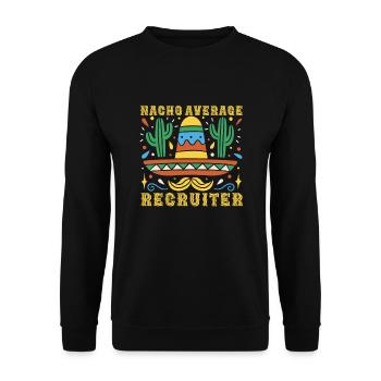 Nacho Average Recruiter - Unisex Sweatshirt - black - Front - Alina (178cm) & Michal (187cm)