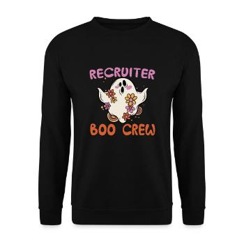 Recruiter Boo Crew Halloween Kostüm - Unisex Pullover - Schwarz - Vorne - Alina (178cm) & Michal (187cm)